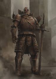 Knight in rusty armor